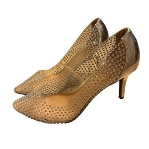 INC clear heels with clear rhinestones size 9 wide